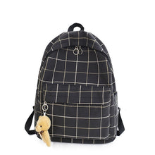 Load image into Gallery viewer, Small Fresh Plaid Canvas Ladies Backpack New Fashion High Quality Student Bag Casual Wild Large Capacity Travel Backpack