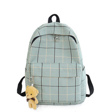 Load image into Gallery viewer, Small Fresh Plaid Canvas Ladies Backpack New Fashion High Quality Student Bag Casual Wild Large Capacity Travel Backpack