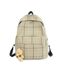Load image into Gallery viewer, Small Fresh Plaid Canvas Ladies Backpack New Fashion High Quality Student Bag Casual Wild Large Capacity Travel Backpack