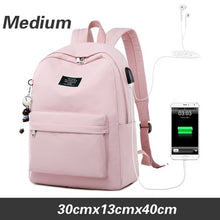 Load image into Gallery viewer, WINNER Solid Color Printing Laptop Backpack for Girls Usb Charging Animal Pendant Children School Bags Female Travel Mochila Bag