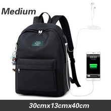 Load image into Gallery viewer, WINNER Solid Color Printing Laptop Backpack for Girls Usb Charging Animal Pendant Children School Bags Female Travel Mochila Bag