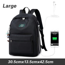 Load image into Gallery viewer, WINNER Solid Color Printing Laptop Backpack for Girls Usb Charging Animal Pendant Children School Bags Female Travel Mochila Bag
