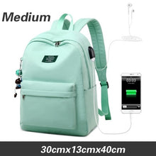 Load image into Gallery viewer, WINNER Solid Color Printing Laptop Backpack for Girls Usb Charging Animal Pendant Children School Bags Female Travel Mochila Bag