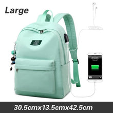 Load image into Gallery viewer, WINNER Solid Color Printing Laptop Backpack for Girls Usb Charging Animal Pendant Children School Bags Female Travel Mochila Bag